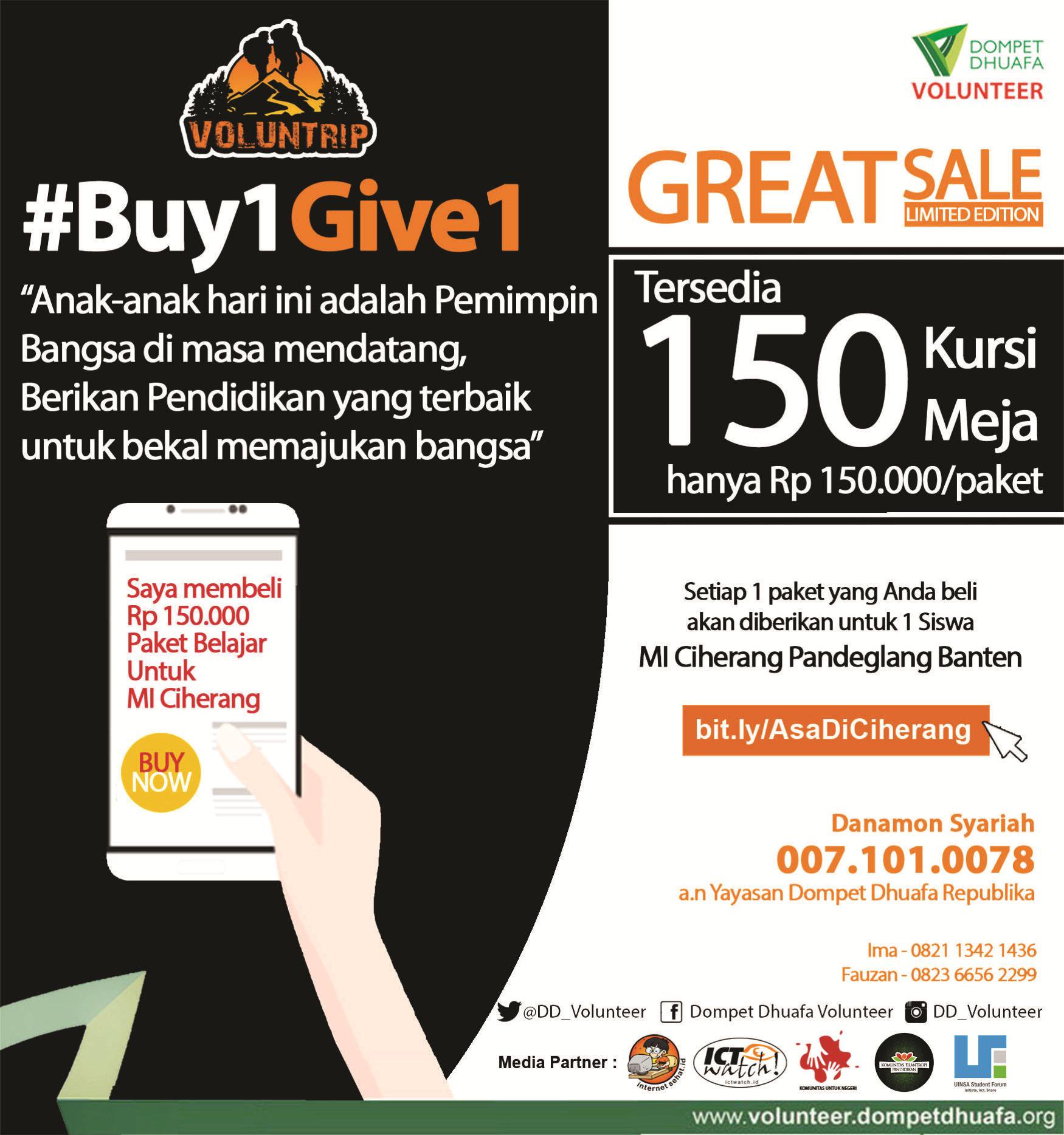 Donasi Kursi dan Meja Untuk MI Ciherang #B1G1