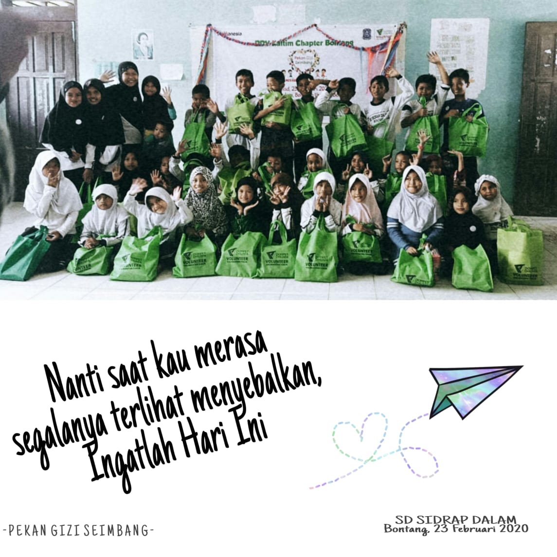 Sehat berprestasi bukanlah mimpi - Pekan Gizi Seimbang SD Sidrap Dalam