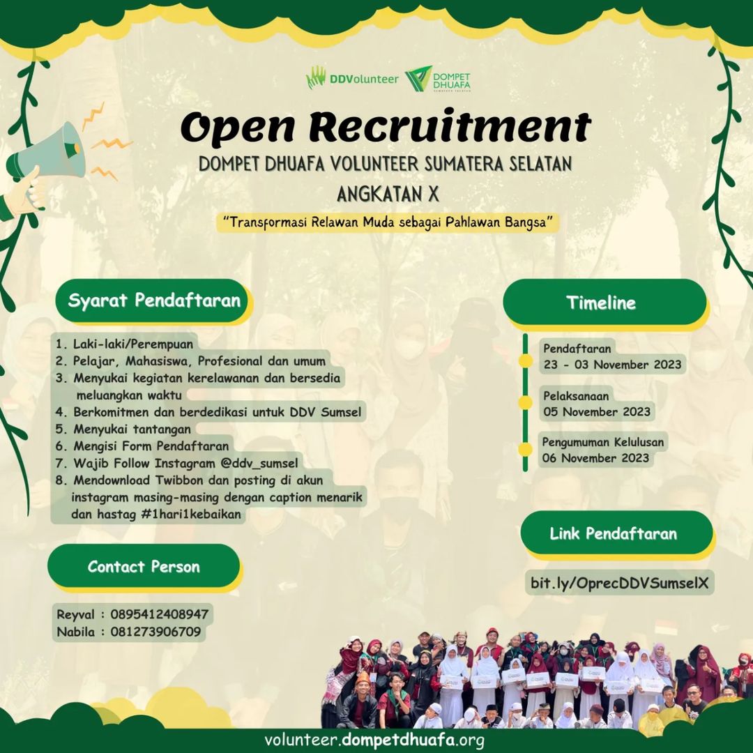 Open Recruitment DDV Sumatera Selatan Angkatan X
