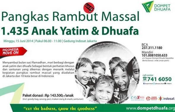 Pangkas Rambut Massal 1.435 Anak Yatim dan Dhuafa